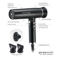 Pro-One Aerolite Hair Dryer Black