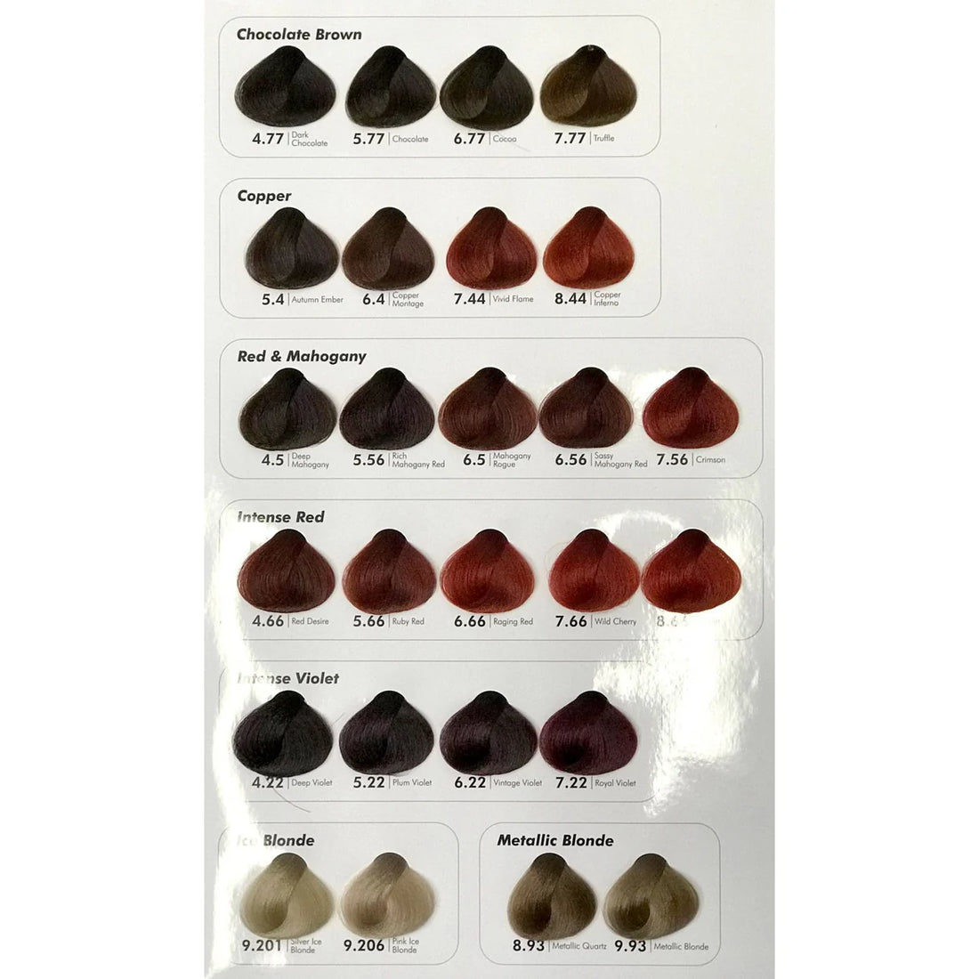 Cristalli Professional Colour Chart