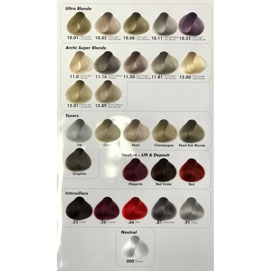 Cristalli Professional Colour Chart