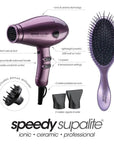 Speedy Supalite Ceramic Hair Dryer & Brush Pack Purple