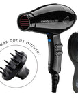 Speedy Supalite Ceramic Hair Dryer & Brush Pack Black