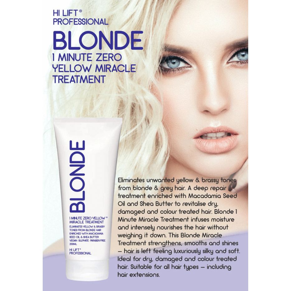 Hi Lift Blonde 1 Minute Zero Yellow Miracle Treatment 200ml