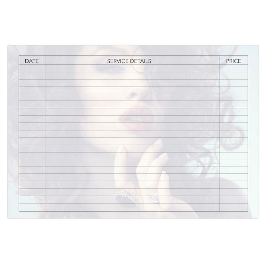 Salon Service and Record Card 100 Pieces