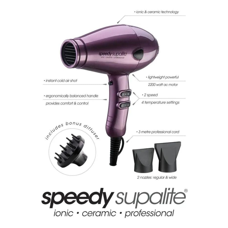 Speedy Supalite Professional Hair Dryer Purple
