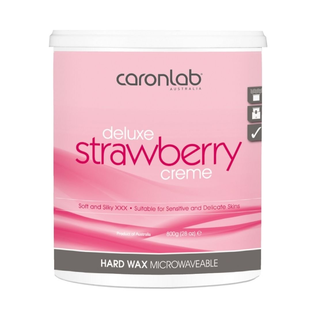Caronlab Deluxe Strawberry Crème Strip Wax Microwaveable 800ml Hair