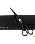 Iceman Blaze Black Offset Hairdressing Scissors
