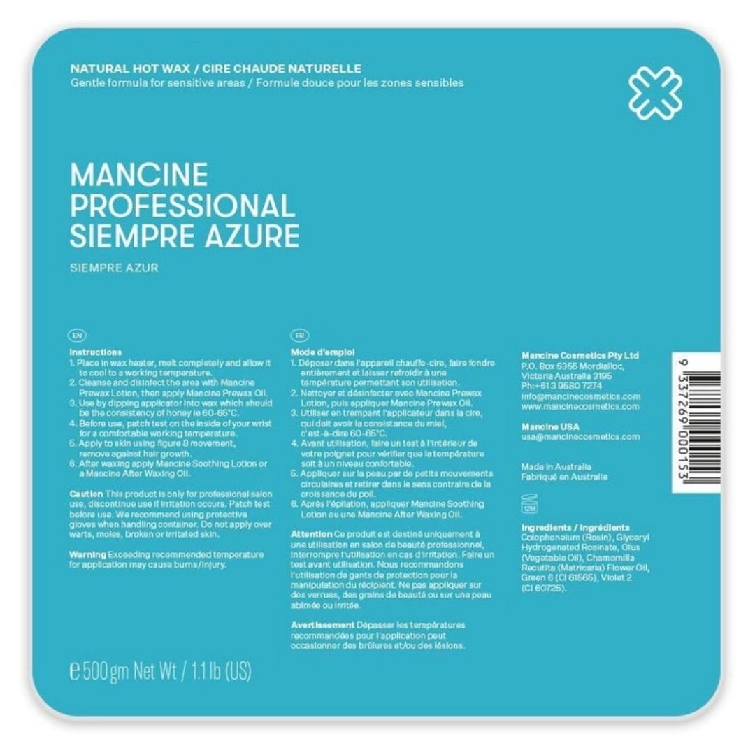 Mancine Siempre Azure Hot Wax 500g