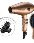 Speedy Supalite Ceramic Hair Dryer & Brush Pack Gold