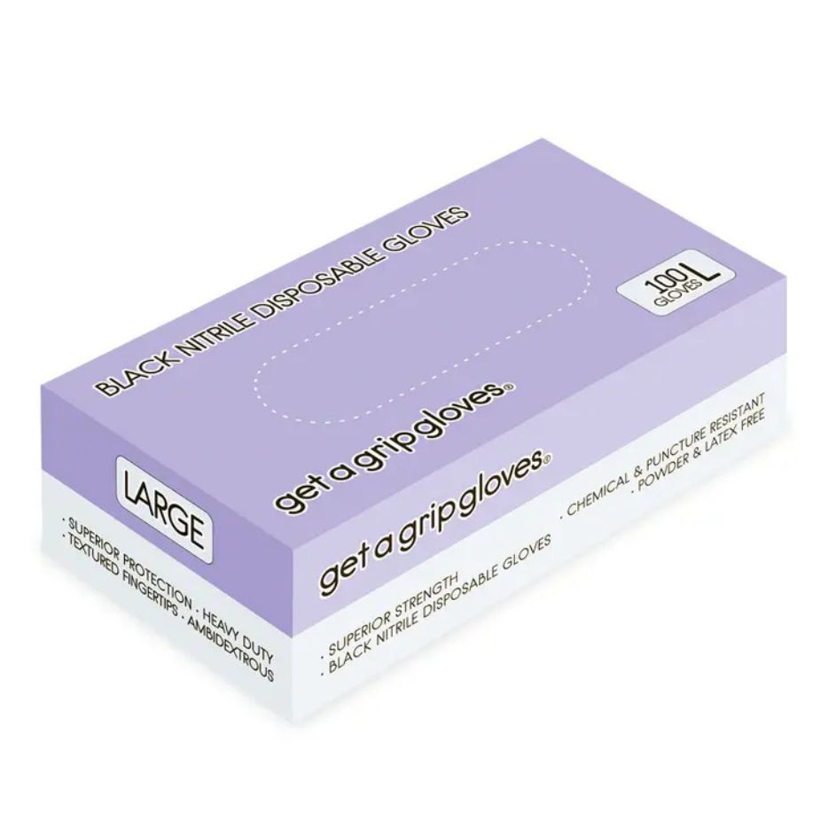 Get A Grip Black Nitrile Disposable Gloves