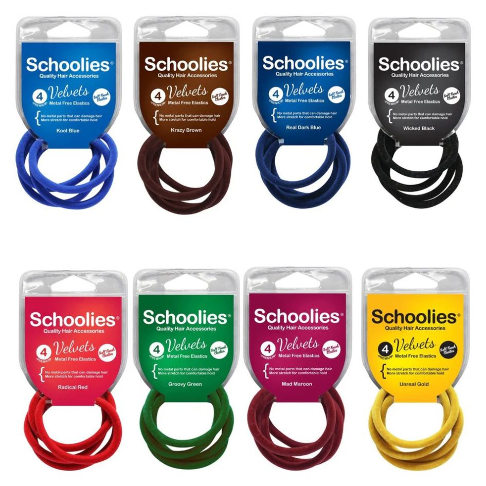 Schoolies Velvets Metal Free Elastics 4 Piece