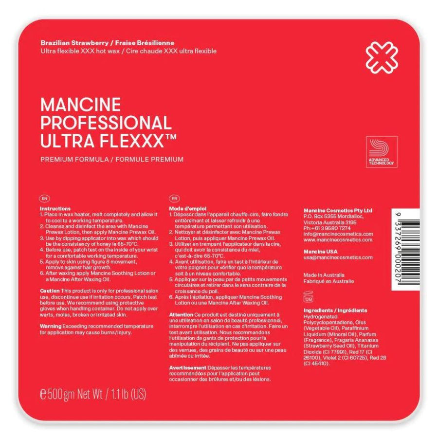 Mancine Ultra Flexxx Brazilian Strawberry Hot Wax 500g