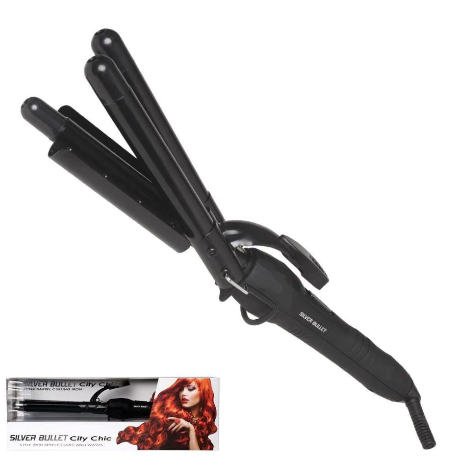 Silver Bullet City Chic Triple Barrel Curling Iron Hair Supply Direct