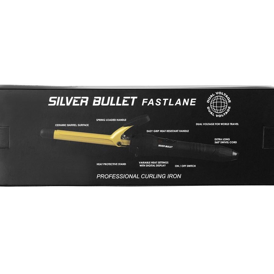Silver Bullet Fastlane Ceramic Gold Curling Iron 19mm