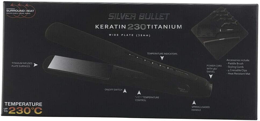 Silver Bullet Keratin 230 Titanium Wide Plate Hair Straightener