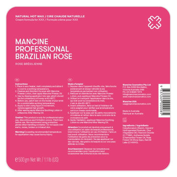 Mancine Brazilian Rose Hot Wax 500g