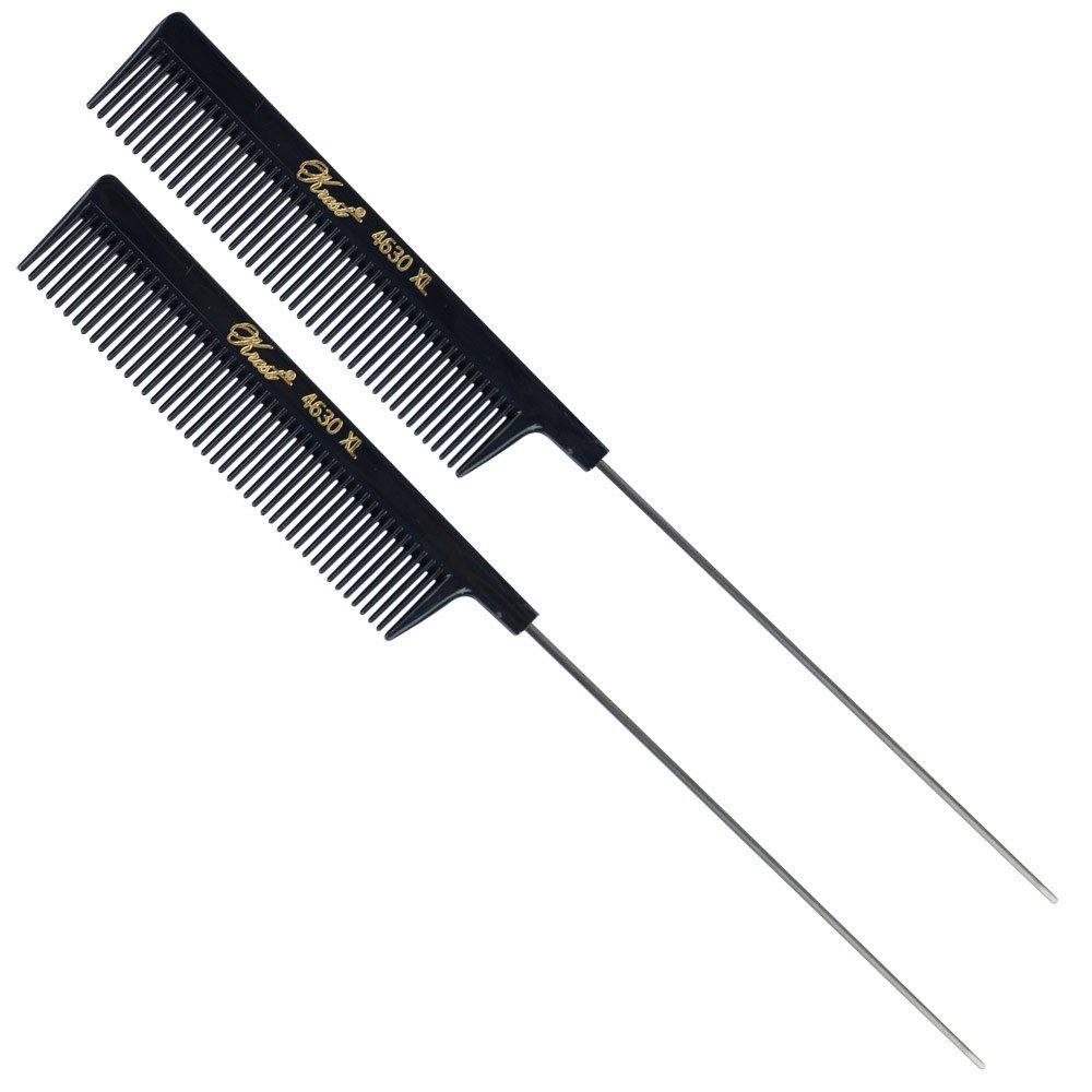 Krest Extra Long Metal Tail Combs Twin Pack