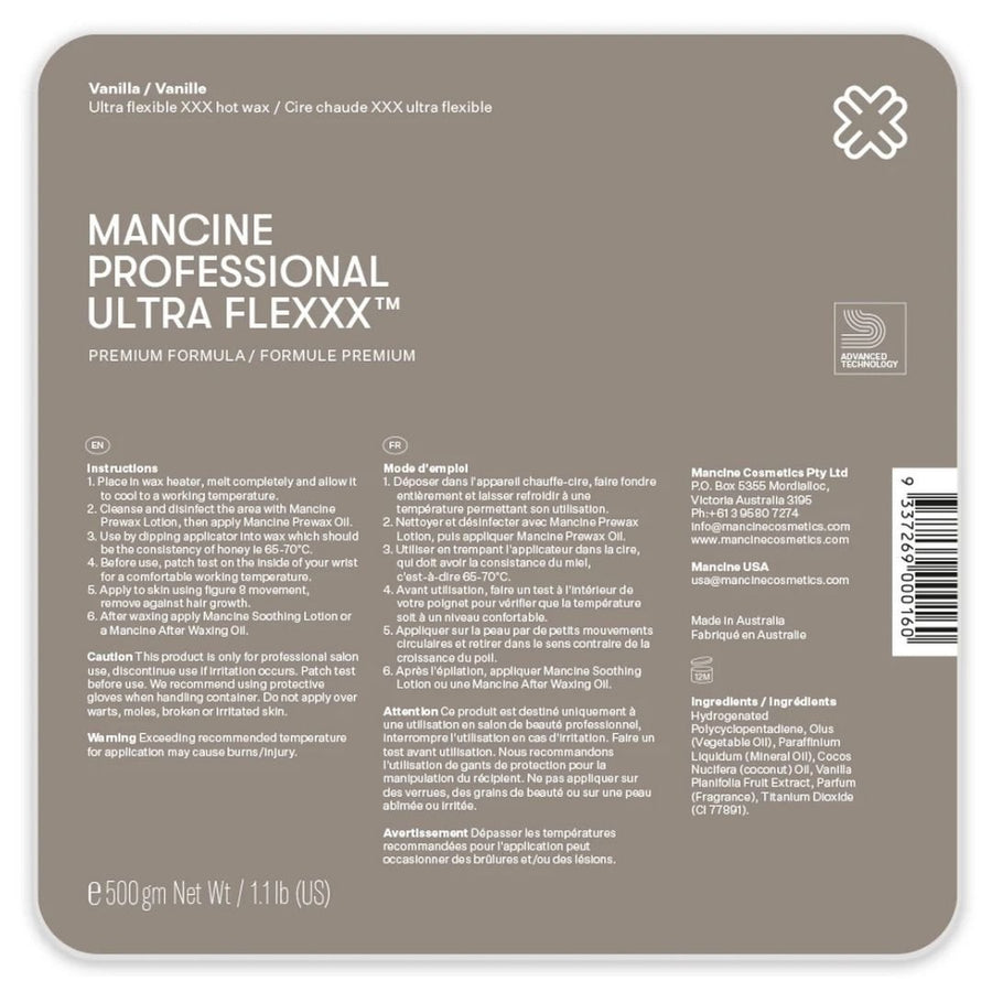 Mancine Ultra Flexxx Vanilla Hot Wax 500g